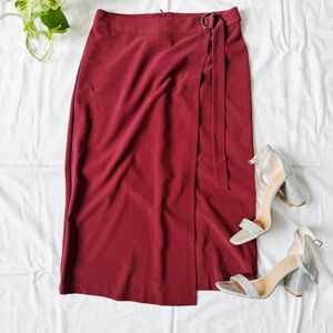 Banana Republic • Burgundy Maroon Wrap Pencil Skirt